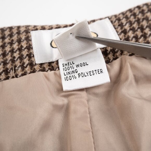 TALBOTS brown houndstooth plaid wide leg high waist trousers size 10 - Picture 6 of 9